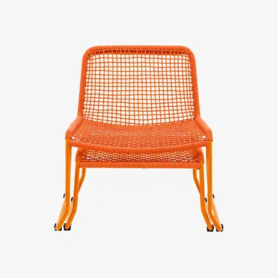 Perch and Parrow Take-a-break Lounge Chair with Footstool in Orange