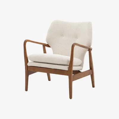 Perch and Parrow Jean Mid-Century Armchair in Cream