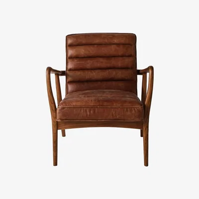 Perch and Parrow Scott Armchair in Cognac Brown