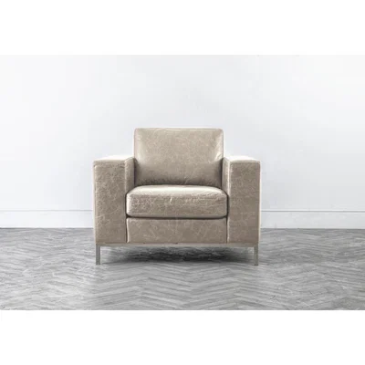 Perch and Parrow Cortina Leather Armchair in Grey