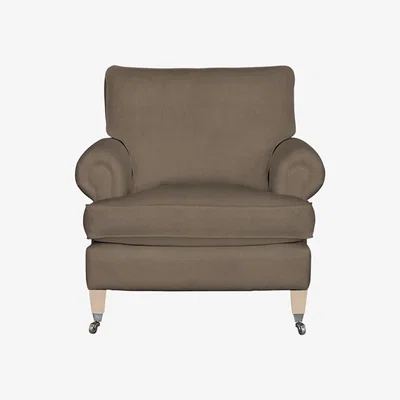 Perch and Parrow Delcor Fulham Armchair in Saddle Brown