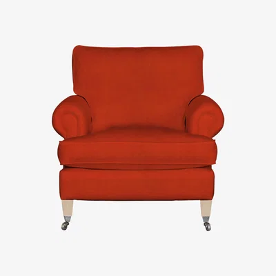 Perch and Parrow Delcor Fulham Armchair in Marmalade Orange