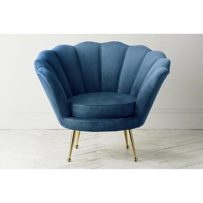 Perch and Parrow Brooke Velvet Armchair in Cobalt Blue