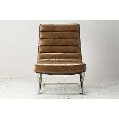 Perch and Parrow Edison Leather Lounger in Brown