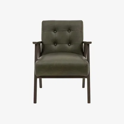 Perch and Parrow Dalton Armchair Heritage Green Leather