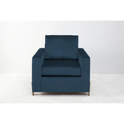 Perch and Parrow George Armchair in Oxford Blue