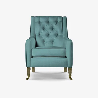 Perch and Parrow Delcor Duke Armchair in Turkish Blue