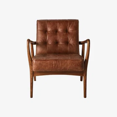 Perch and Parrow Brad Leather Armchair in Vintage Brown