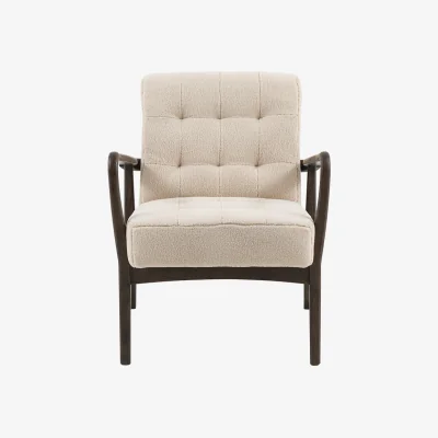 Perch and Parrow Brad Faux Sheepskin Armchair in Cream