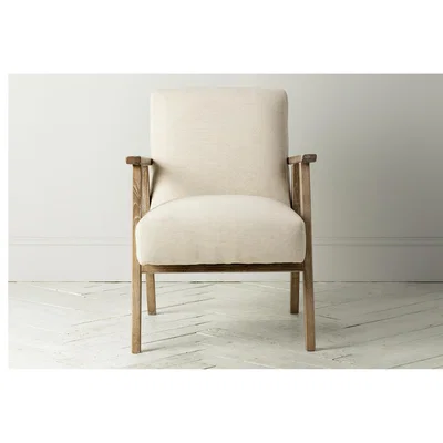 Perch and Parrow Dan Linen Armchair in Pearl Grey