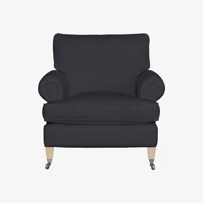 Perch and Parrow Delcor Fulham Armchair in Violet Leaf