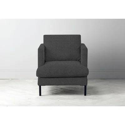 Perch and Parrow Justin Armchair in Crow Black