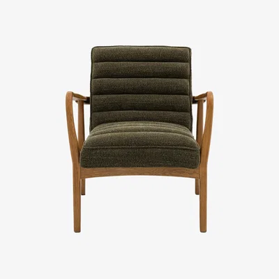 Perch and Parrow Scott Armchair in Green Boucle
