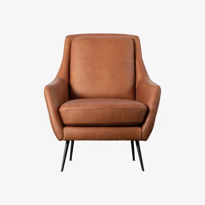 Perch and Parrow Serenity Brown Leather Armchair