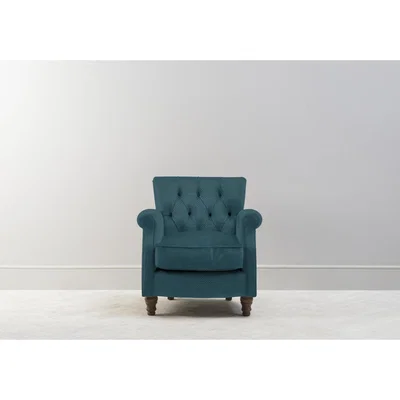 Perch and Parrow Algernon Armchair in Spanish Blue