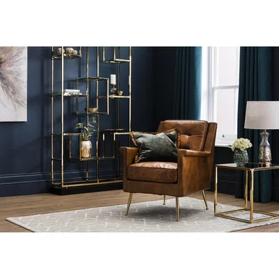 Perch and Parrow Ike Leather Armchair in Brown