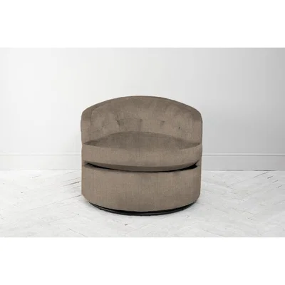 Perch and Parrow Lia Swivel Armchair in Belgian Chocolate