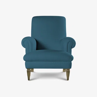 Perch and Parrow Delcor Petite Armchair in Spanish Blue