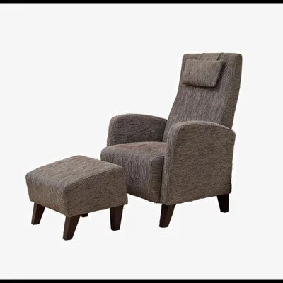Quatropi Modern High Back Grey Fabric Armchair Tub Chair With Headrest Gb014