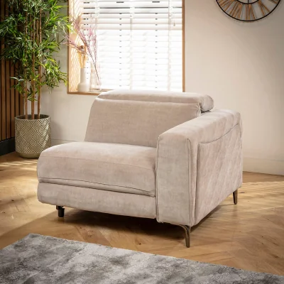 Quatropi Florance Right-Hand Armed Recliner Sofa Module Grey Fabric 105x105cm