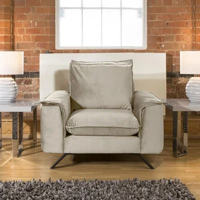 Quatropi Modern Living Room Accent Armchair Premium Custom Fabric 96cm