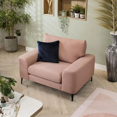 Quatropi Modern Fabric Snuggle Armchair - Premium Upholstery - Choose Your Fabric - 124cm