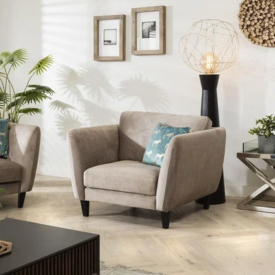Quatropi Quatropi Modern Armchair Mink Velvet Fabric - In Stock Quick Delivery