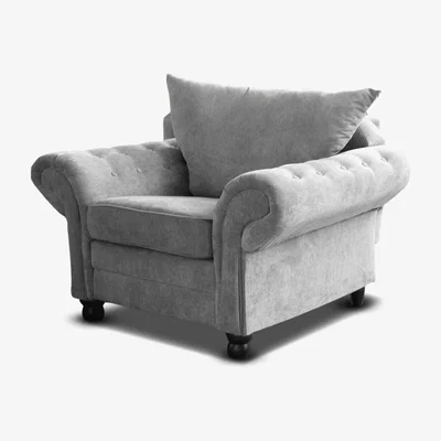 The Range Nevona Chenille Armchair - Silver