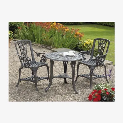 The Range Greenhurst Rose Armchair Bistro Set - Grey