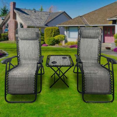 The Range Sun Recliner Table Set - Grey