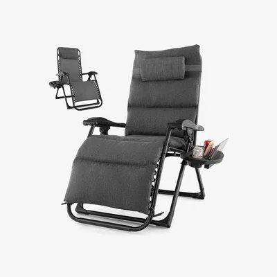 The Range Zero Gravity Lounge Chair with Removable Cushion - Grey