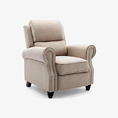 The Range Duxford Fabric Pushback Recliner Armchair - Beige