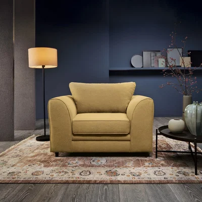 The Range Darcy Armchair in Linen - Mustard