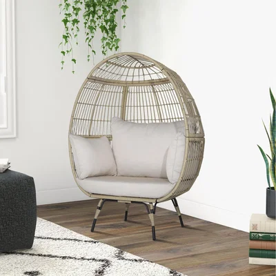 The Range Wicker Egg Chair Lounge Chair - Brown