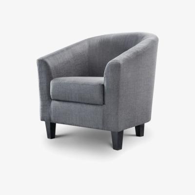 The Range Grey Velvet Curved Armchair - Grey