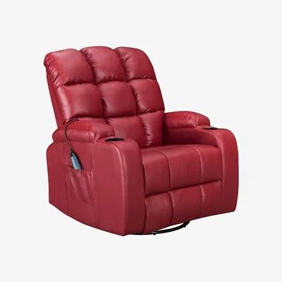 The Range WestWood Massage Cinema Recliner Sofa Chair PU Leather - Red