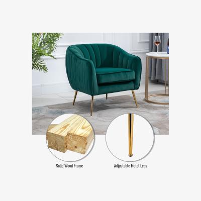 The Range Velvet Look Shell Shaped Chair  - Green
