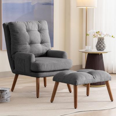 The Range Lounge Chair with Footrest - Grey