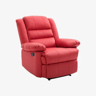 The Range WestWood Recliner Armchair Luxury Seater PU Leather  - Red