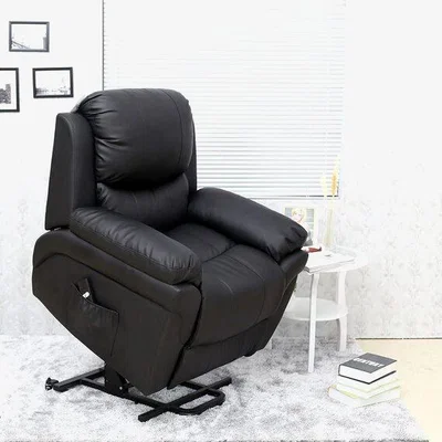 The Range Madison Elecrtic Rise Recliner Leather Armchair  - Black