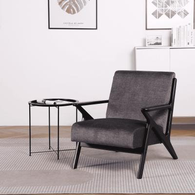 The Range Cavera Modern Design Accent Armchair Graphite with Black Wood Frame  - Graphite grey
