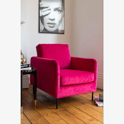 Rockett St George The Edie In Luxe Needlecord Velvet Harry's Pink Armchair