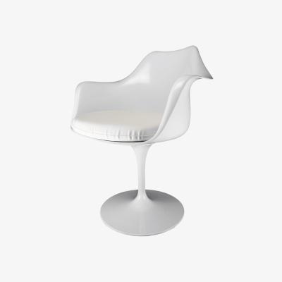 The Range White Tulip Armchair with PU Cushion - White