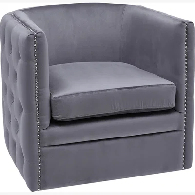 The Range 360 Degree Swivel Velvet Armchair - Grey