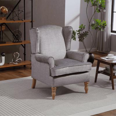 The Range Helena Traditional Accent Armchair High Back Occasional Wing Back Design - Silver grey