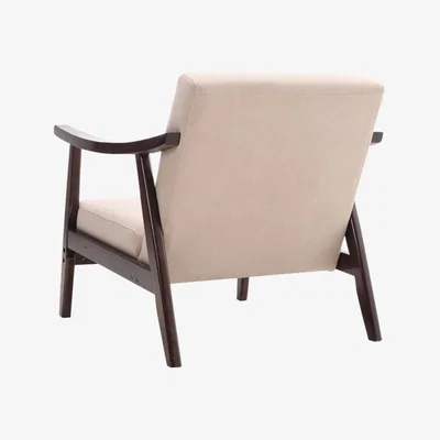 The Range Single Seater Solid Wood Sofa Chair Accent Upholstered Armchair Living Room - Brown
