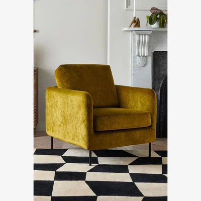 Rockett St George The Edie Needlecord Velvet Green Armchair