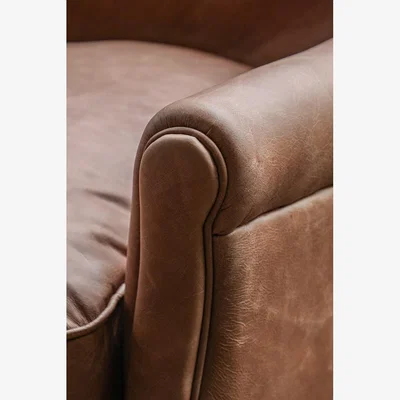 Rockett St George Rich Brown Vintage-Style Leather Armchair