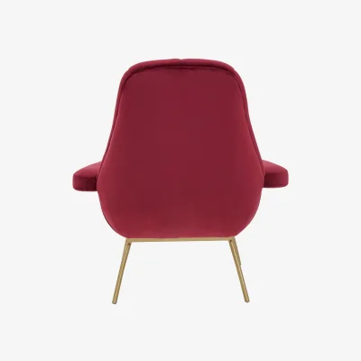 The Range Billi Wine Velvet Lounge Chair - Red