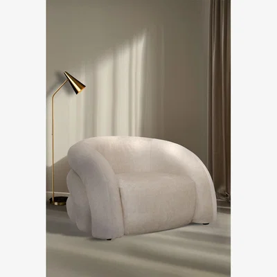 Rockett St George Curved Cream Snug Armchair